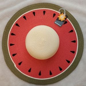 ☀️🌞NWT Straw Watermelon wide brim sunhat
